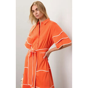 Alexis Rhodes Orange Midi Dress Size M